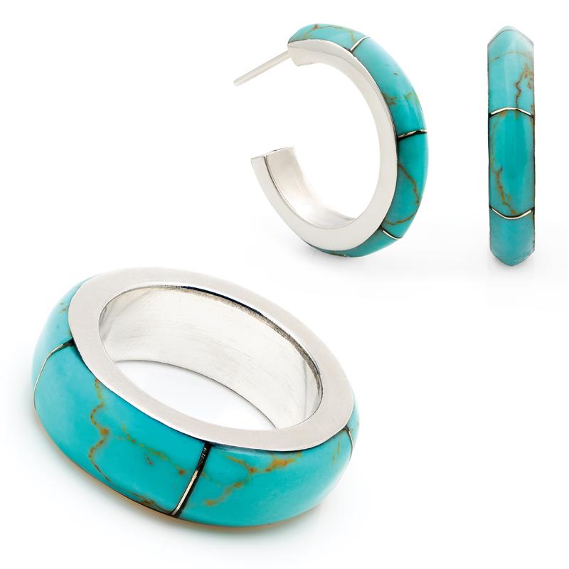 South of the Border Turquoise Ring & Earrings